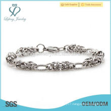 Unique design 8.2mm width silver stainless steel jewelry bracelet wholesale